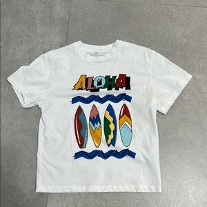 Stella McCartney White and Red Short Sleeve Tee